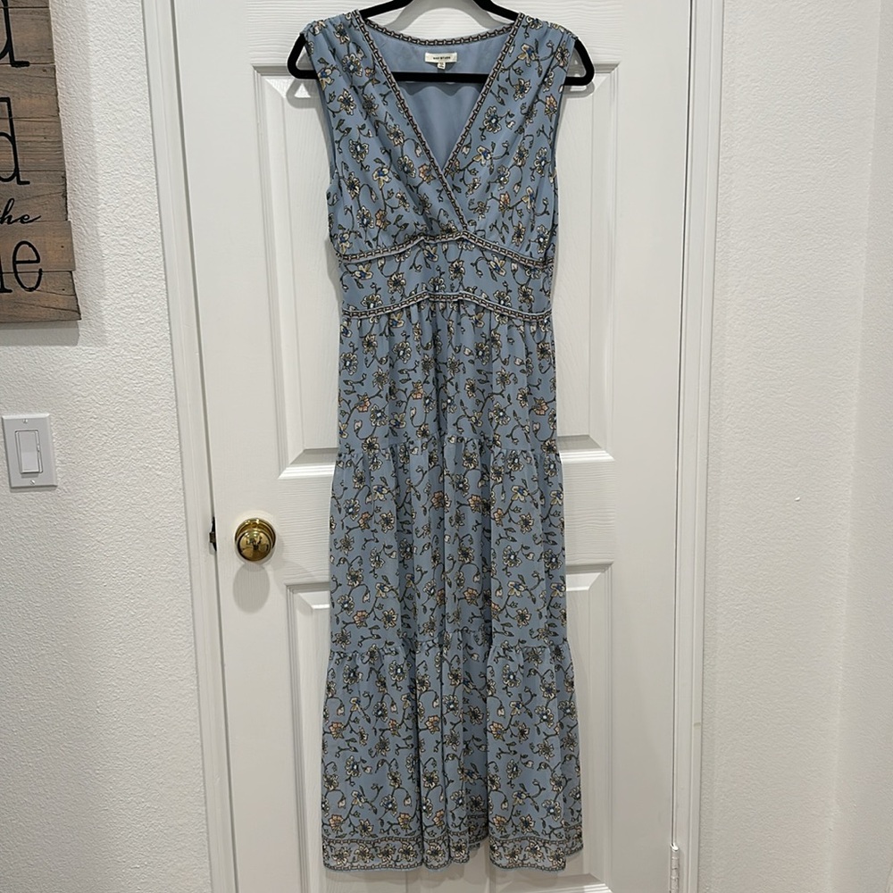 Max Studio Sleeveless Maxi Front Drape Floral Dress - Picture 2 of 11